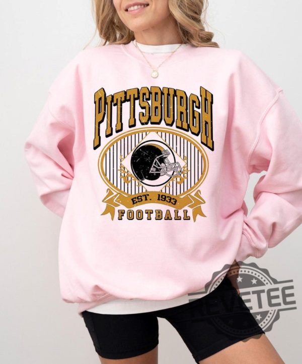 Vintage Pittsburgh Steelers Football Tshirt Hoodie Sweater Tee Gift For Fan Crewneck Game Day Shirts Pullover Hoodies Unique revetee 1