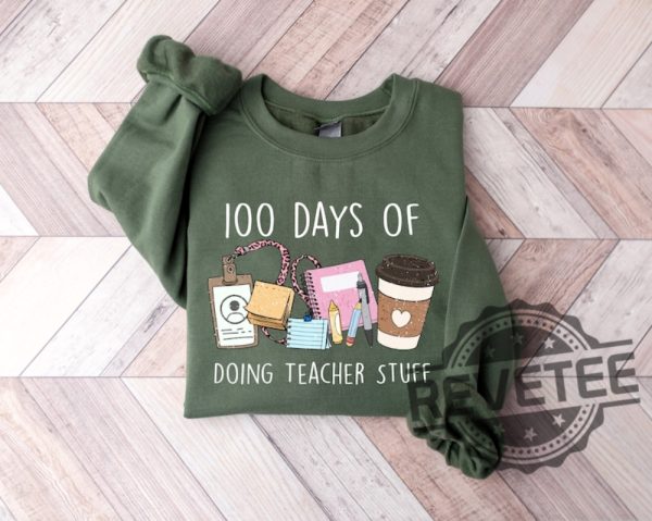 100 Days Of School Tshirt Hoodie Sweatshirt Tee Gift For Fan Mens Womens Crewneck Sweater Unique revetee 1