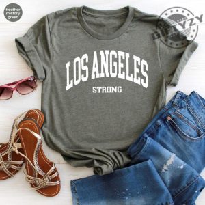 Los Angeles Strong La Support Fire Tee giftyzy 4