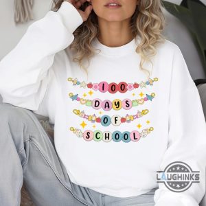 100 days of school bracelet teacher shirt