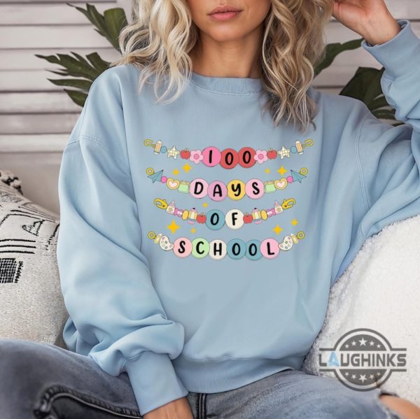 100 days of school bracelet teacher shirt