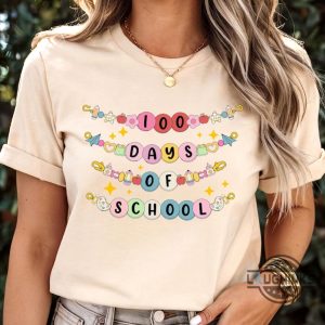 100 days of school bracelet teacher shirt