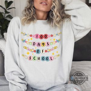 100 days of school bracelet teacher shirt