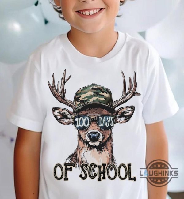 bucks 100 days of school deer hunting shirt