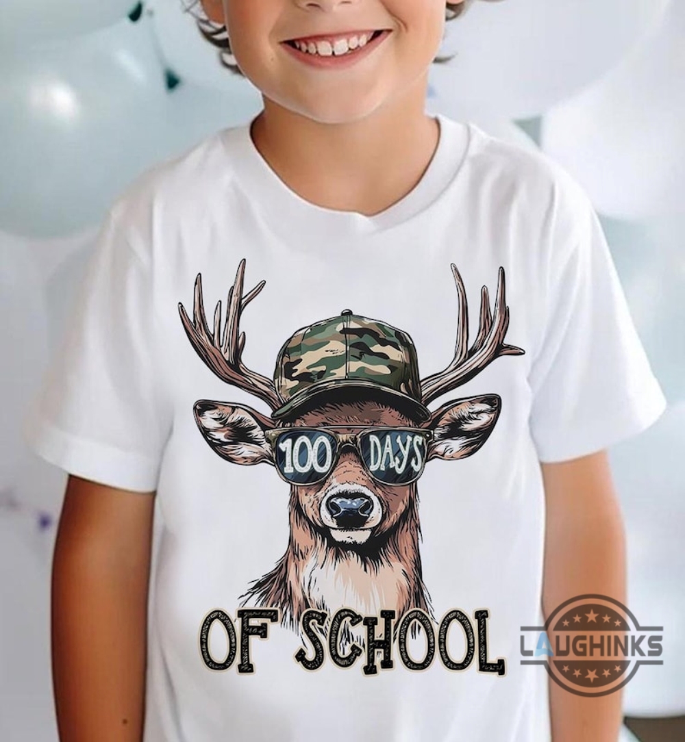 bucks 100 days of school deer hunting shirt