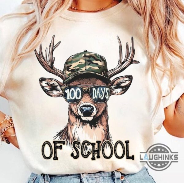 bucks 100 days of school deer hunting shirt