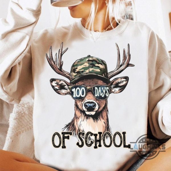 bucks 100 days of school deer hunting shirt