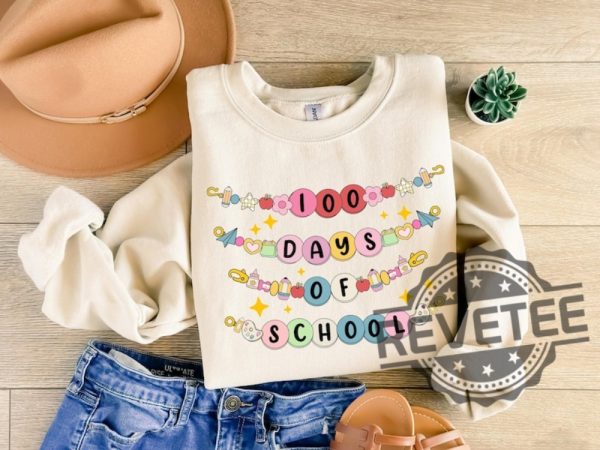 100 Days Of School Bracelet Tshirt Hoodie Sweatshirt Tee Gift For Mens Womens Teacher 100Th Days Of School Outfit Gifts For Teacher Unique revetee 1