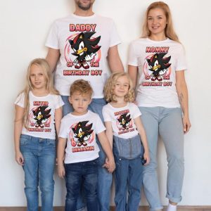 custom sonic shadow the hedgehog birthday shirt for family