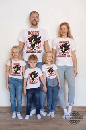 custom sonic shadow the hedgehog birthday shirt for family