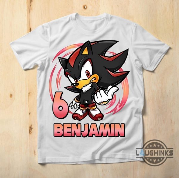 custom sonic shadow the hedgehog birthday shirt for family