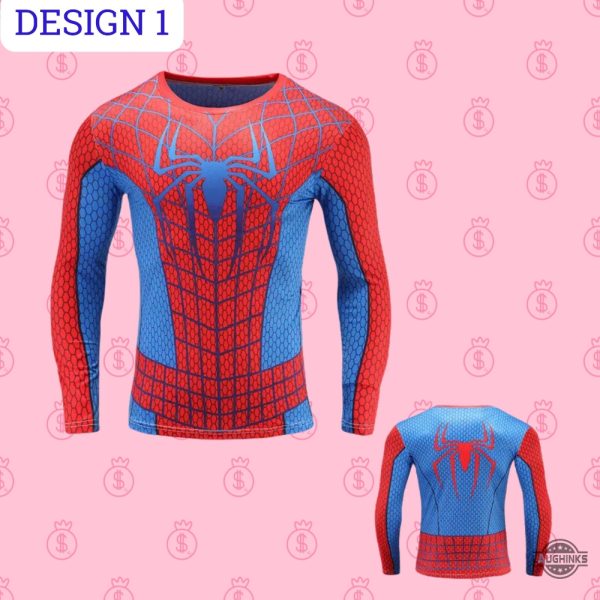 spiderman compression shirt for superhero avengers marvel fans