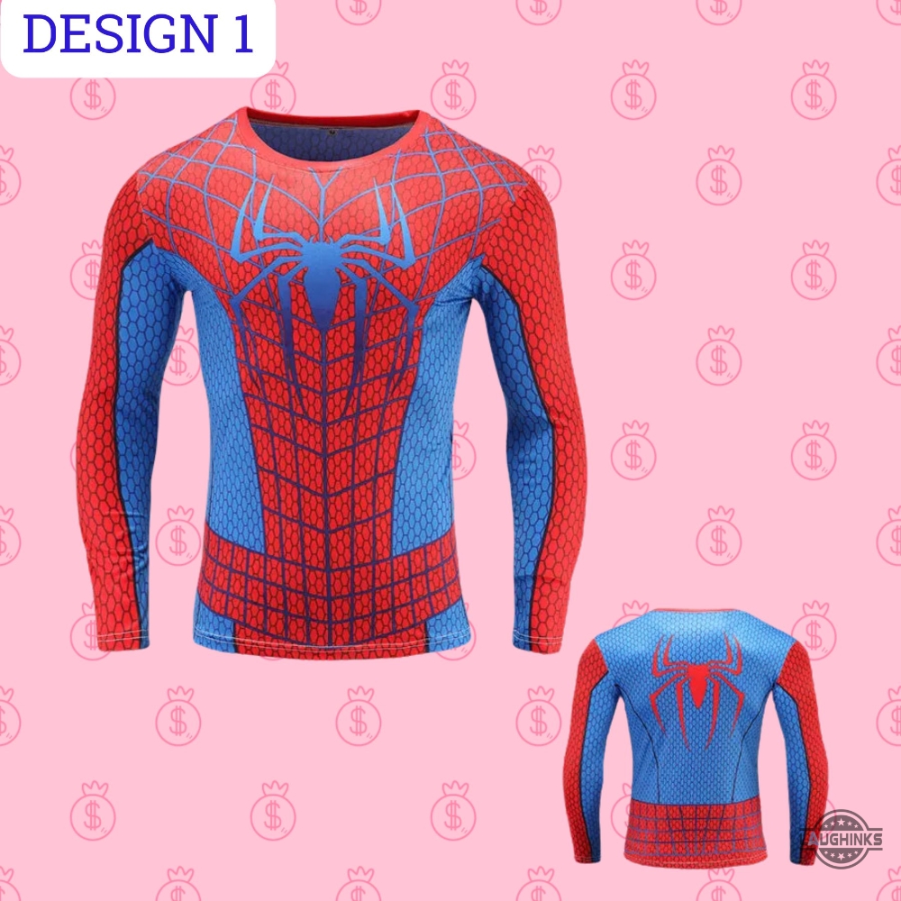 Spiderman Compression Shirt For Superhero Avengers Marvel Fans