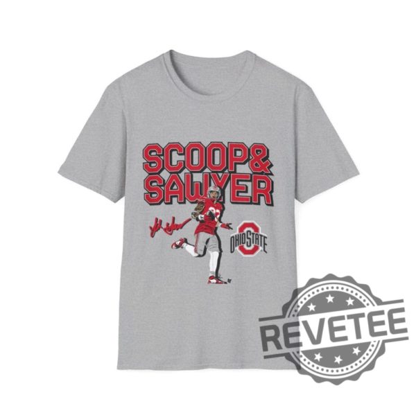 Ohio State Buckeyes Jack Sawyer Scoop And Score Unisex Tee Tshirt Hoodie Sweatshirt Gift For Fan Apparel Game Day Top Unique revetee 1 1