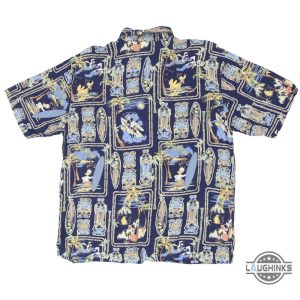 mickey mouse donald goofy disney hawaiian shirt