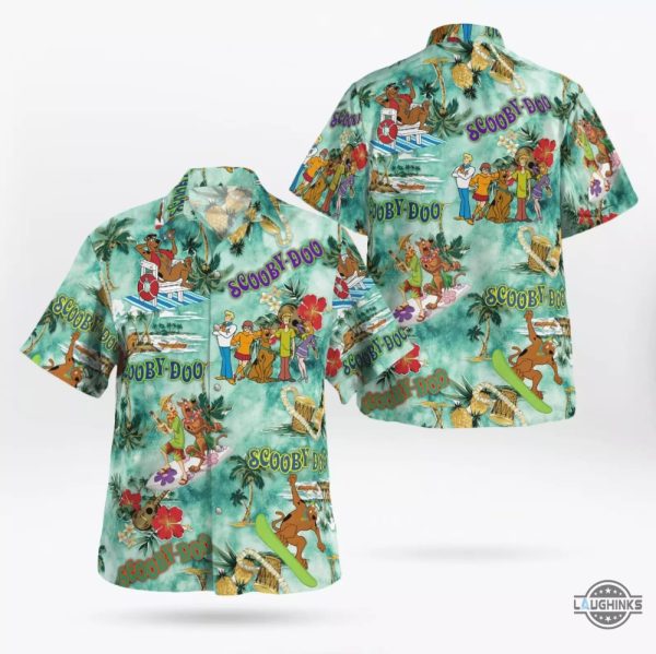 surfing summer tropical scooby doo hawaiian shirt