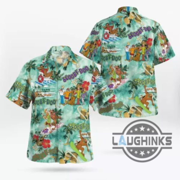 surfing summer tropical scooby doo hawaiian shirt