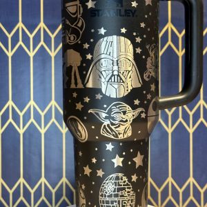 star wars stanley quencher tumbler dupe 40oz gold and silver