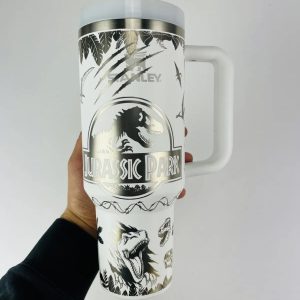 jurassic park engraved stanley 40oz tumbler dupe