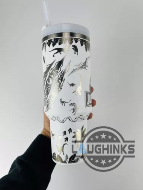 jurassic park engraved stanley 40oz tumbler dupe