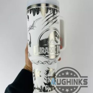 jurassic park engraved stanley 40oz tumbler dupe