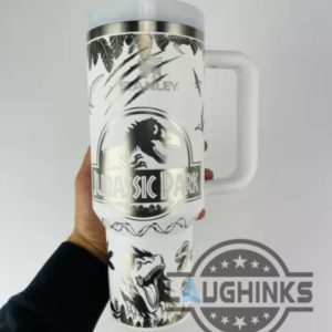 jurassic park engraved stanley 40oz tumbler dupe