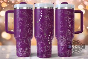 valentines laser engraved stanley tumbler dupe 40oz