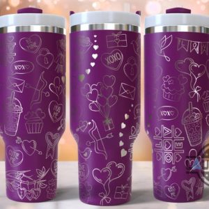 valentines laser engraved stanley tumbler dupe 40oz