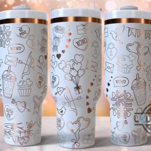 valentines laser engraved stanley tumbler dupe 40oz