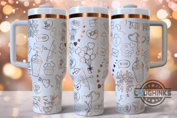 valentines laser engraved stanley tumbler dupe 40oz