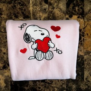 xo valentines day snoopy embroidered sweatshirt t shirt hoodie