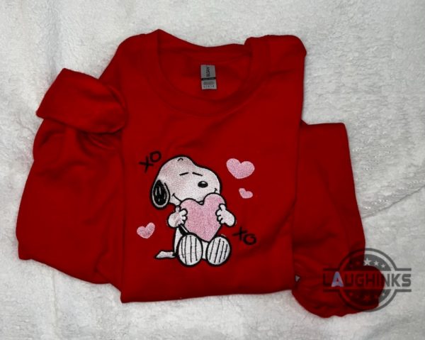 xo valentines day snoopy embroidered sweatshirt t shirt hoodie