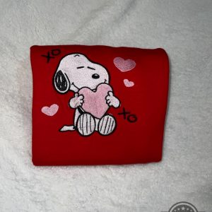 xo valentines day snoopy embroidered sweatshirt t shirt hoodie