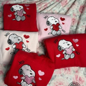 xo valentines day snoopy embroidered sweatshirt t shirt hoodie