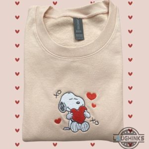 valentines day snoopy embroidered shirt valentines day gift