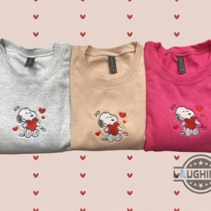 valentines day snoopy embroidered shirt valentines day gift