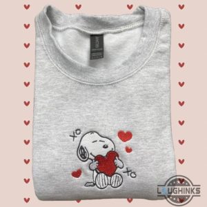 valentines day snoopy embroidered shirt valentines day gift