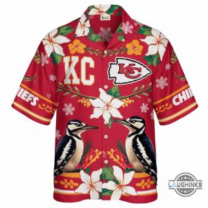 kansas city chiefs woodpeckers hawaiian shirt