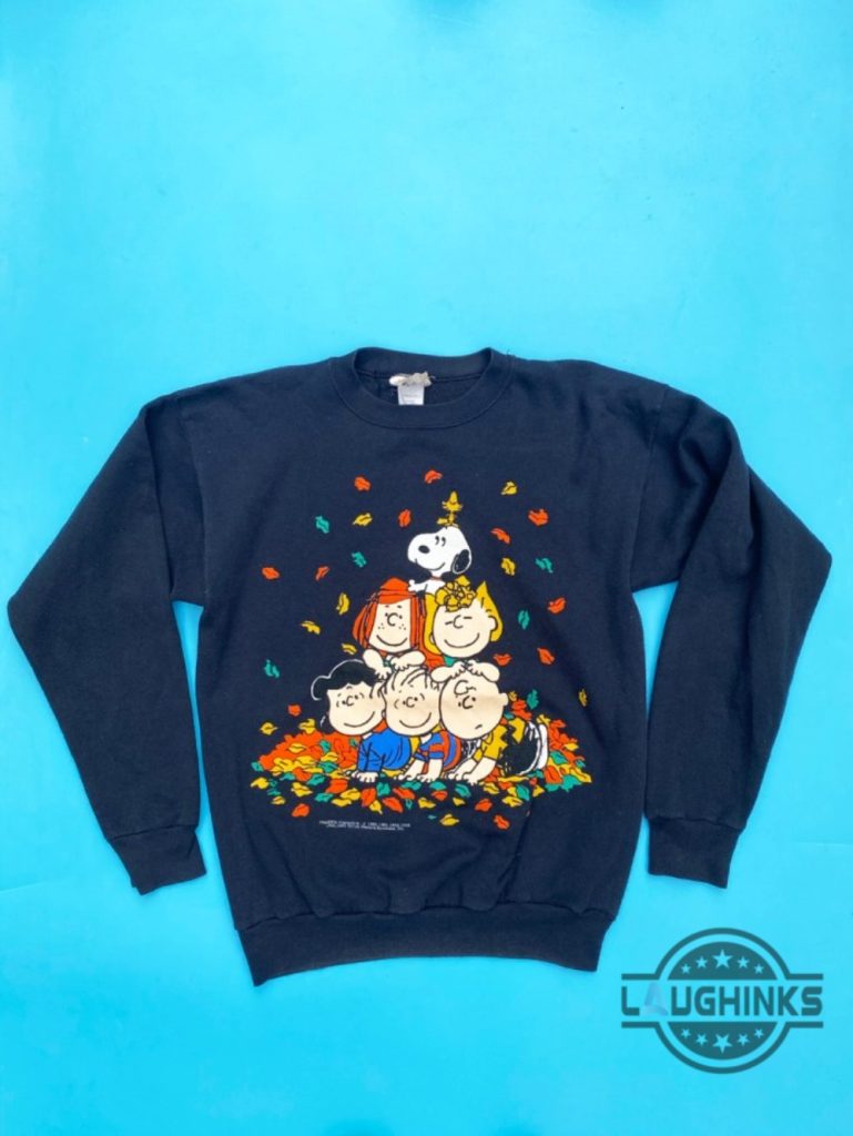 peanuts snoopy charlie brown fall autumn halloween vintage shirt reprinted