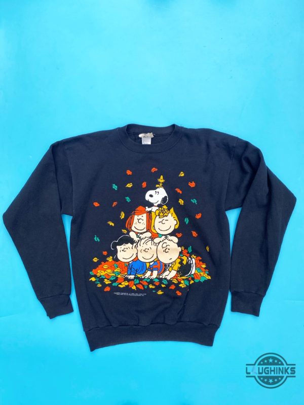 peanuts snoopy charlie brown fall autumn halloween vintage shirt reprinted