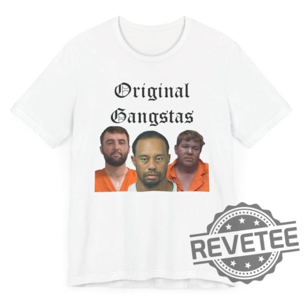 Scottie Scheffler Mugshot T Shirts Hoodies Sweatshirts Tiger Woods John Daly Original Gangstas Mugshot Crewneck Hoodie Unique revetee 1 1