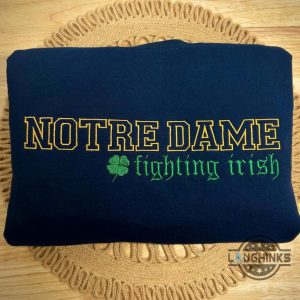 notre dame fighting irish embroidered shirt