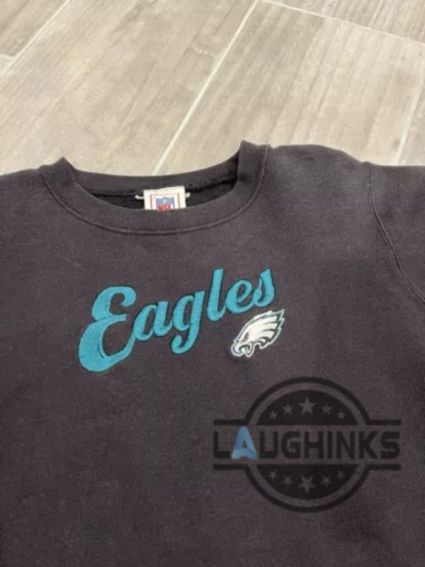 vintage philadelphia eagles embroidered sweatshirt reprinted