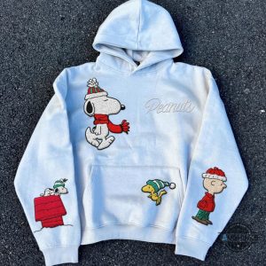 peanuts christmas snoopy woodstock embroidered shirt