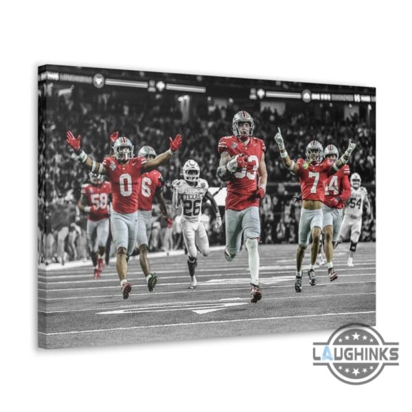 jack sawyer sack fumble six vs texas ohio state canvas printed framed poster