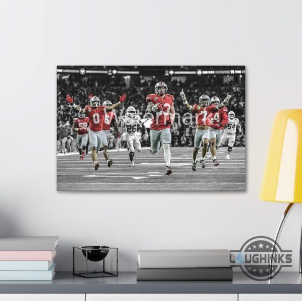 jack sawyer sack fumble six vs texas ohio state canvas printed framed poster