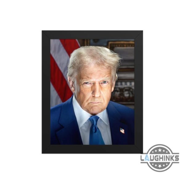 president donald trump official portrait 2025 framed canvas printed poster