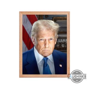 president donald trump official portrait 2025 framed canvas printed poster