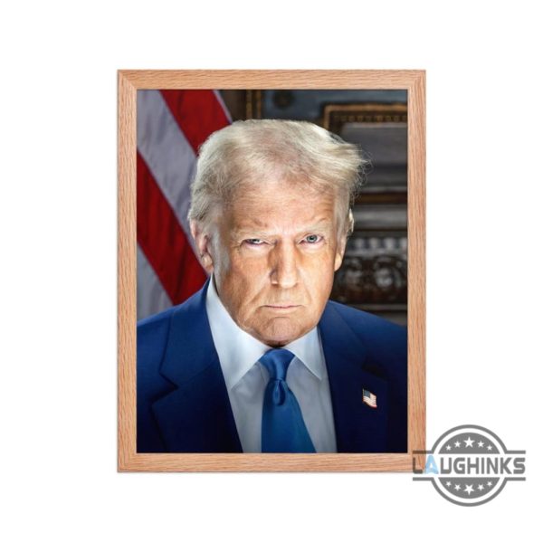 president donald trump official portrait 2025 framed canvas printed poster