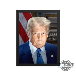 president donald trump official portrait 2025 framed canvas printed poster